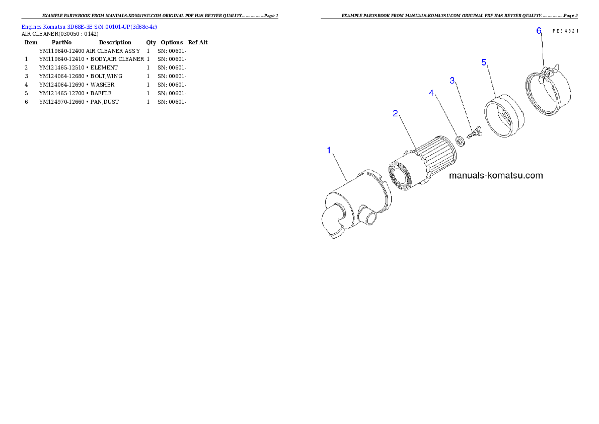 Protected: 3D68E-3E S/N 00101-UP Partsbook
