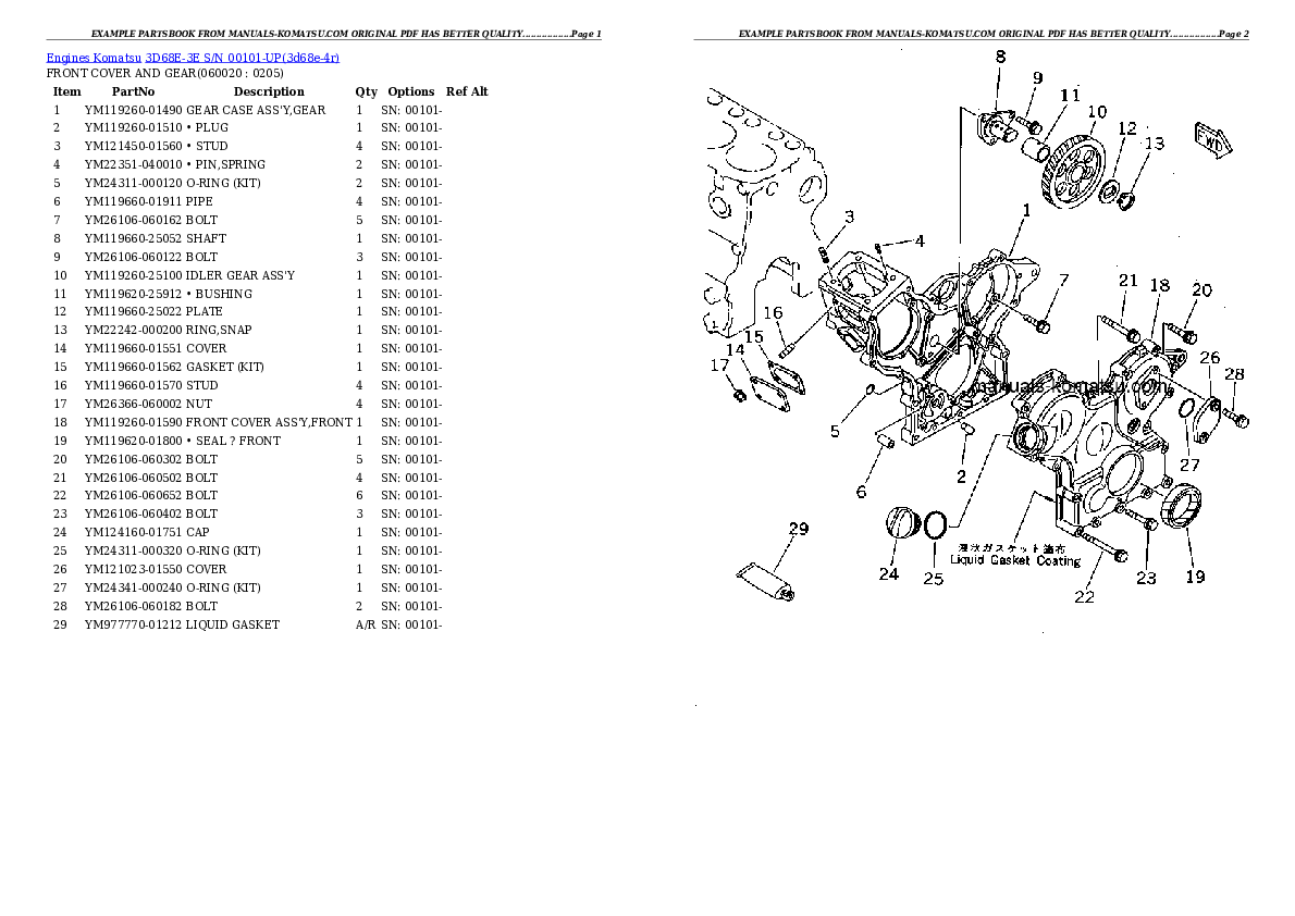 Protected: 3D68E-3E S/N 00101-UP Partsbook