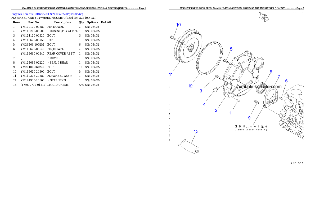 Protected: 3D68E-3H S/N 03402-UP Partsbook