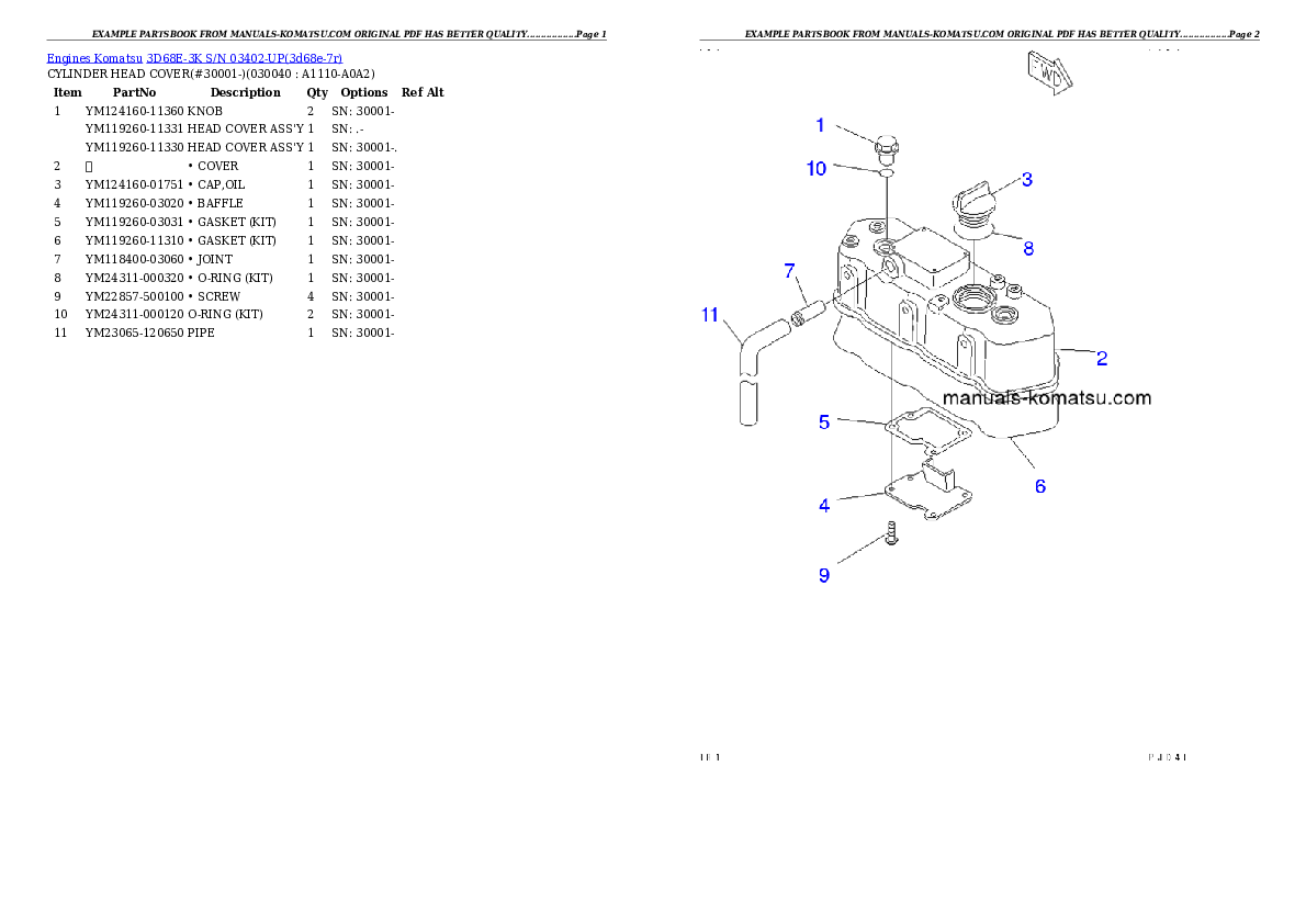 Protected: 3D68E-3K S/N 03402-UP Partsbook