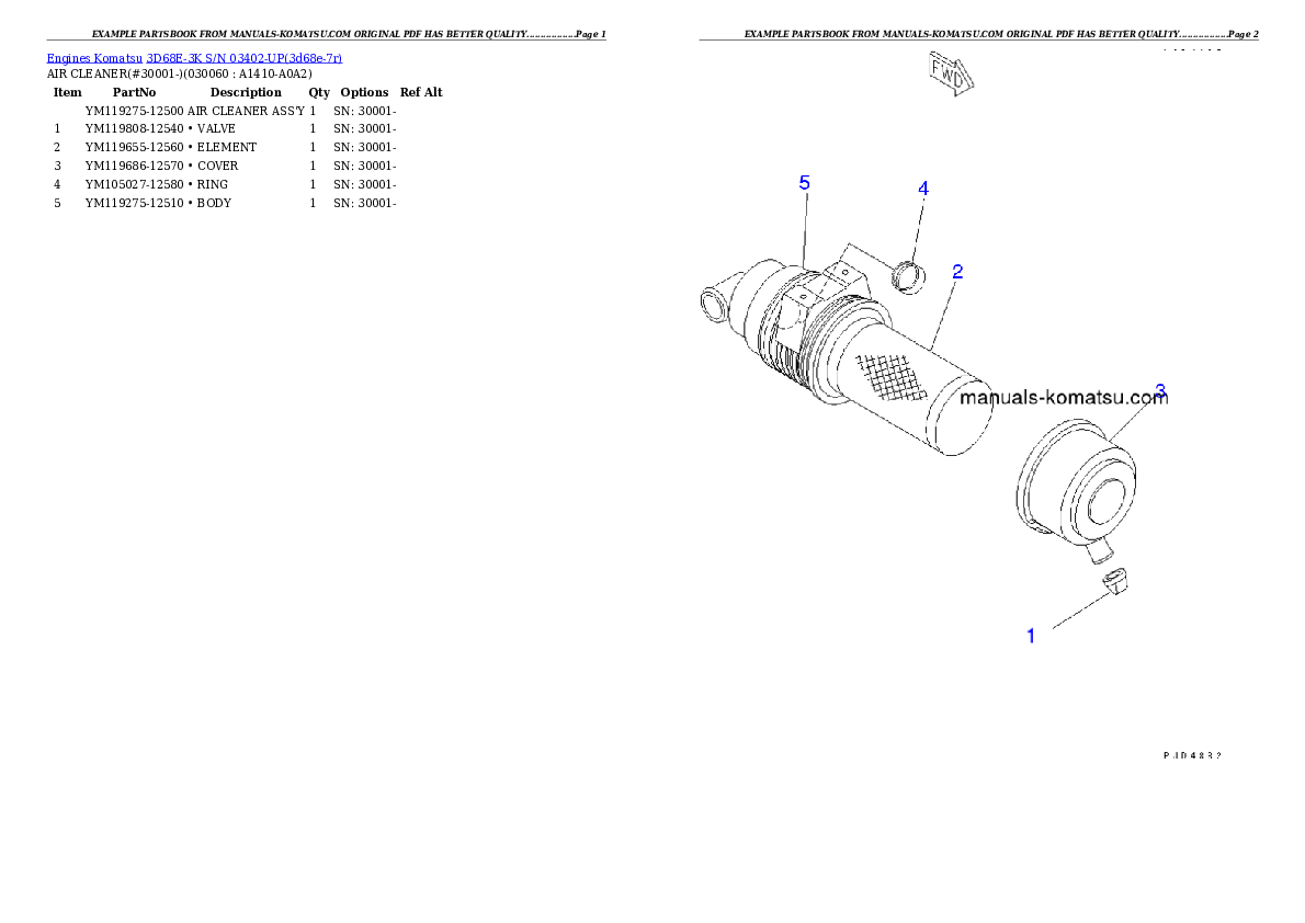Protected: 3D68E-3K S/N 03402-UP Partsbook