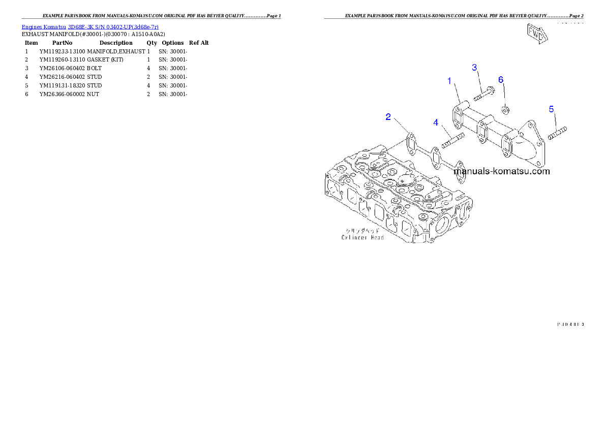 Protected: 3D68E-3K S/N 03402-UP Partsbook