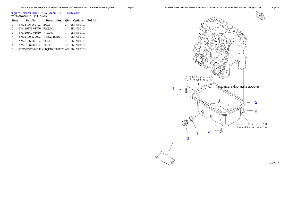 Protected: 3D68E-N3A S/N N00101-UP Partsbook