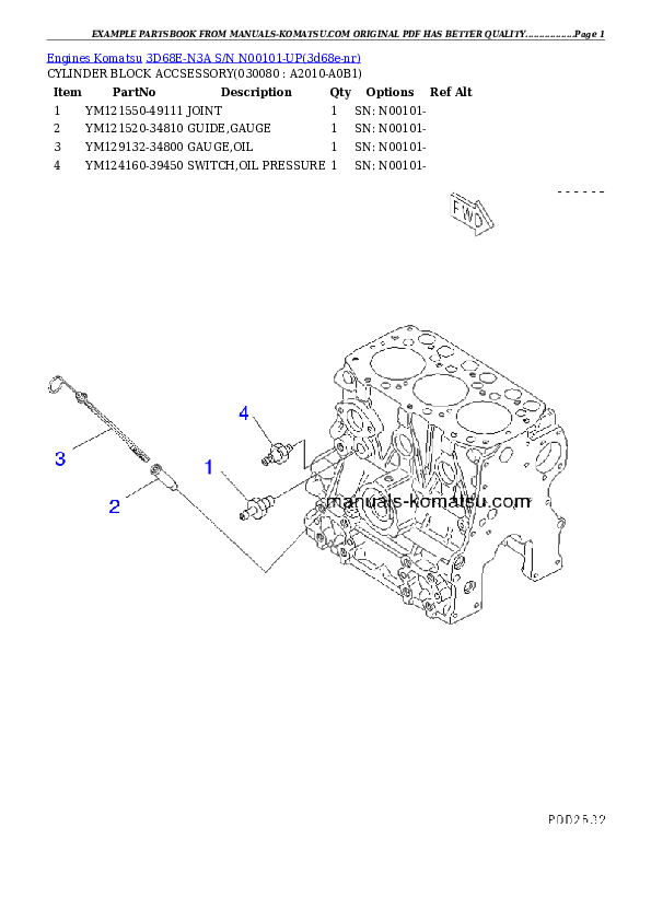 Protected: 3D68E-N3A S/N N00101-UP Partsbook