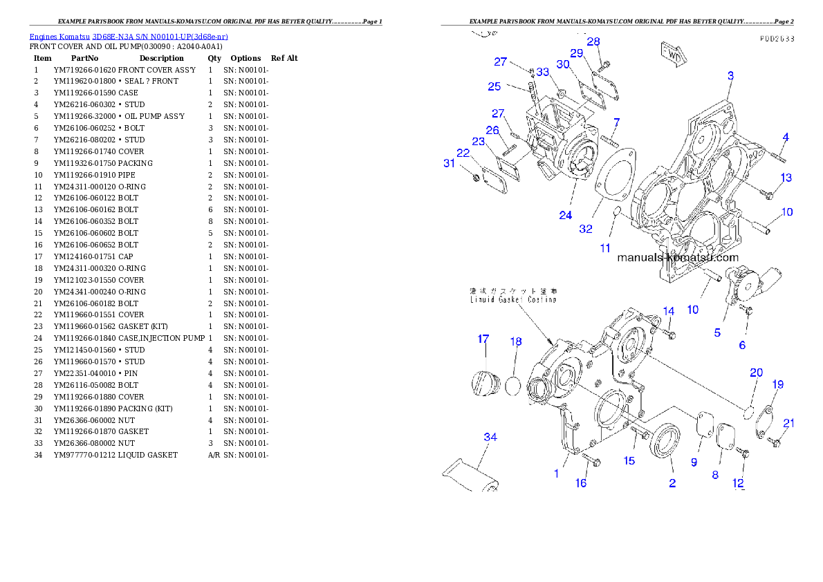Protected: 3D68E-N3A S/N N00101-UP Partsbook