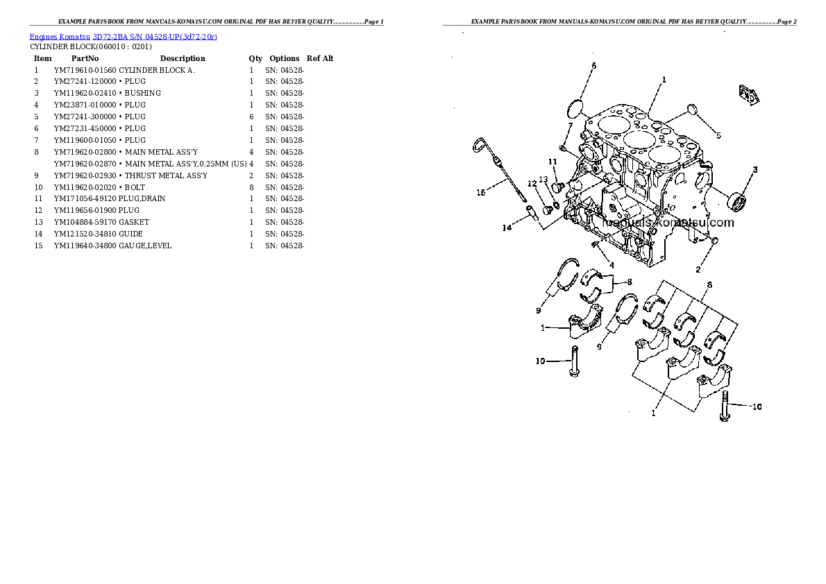 Protected: 3D72-2BA S/N 04528-UP Partsbook