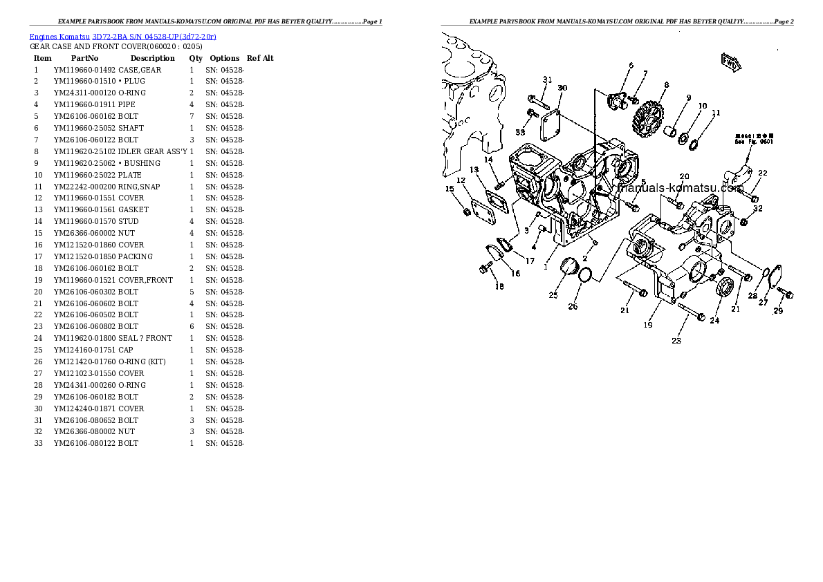 Protected: 3D72-2BA S/N 04528-UP Partsbook