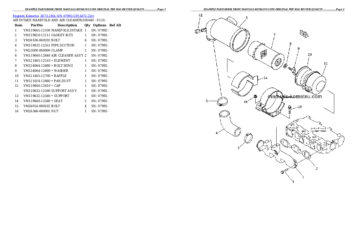 Protected: 3D72-2HA S/N 07992-UP Partsbook