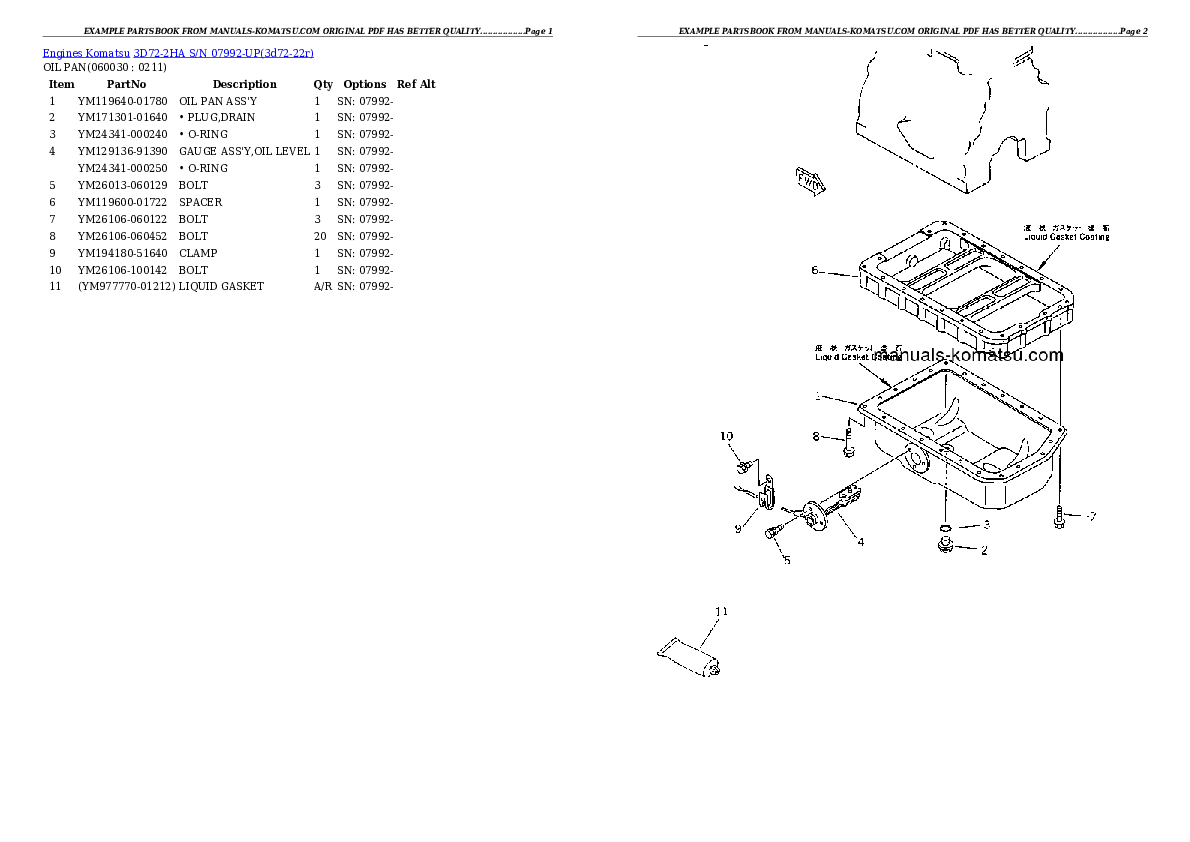 Protected: 3D72-2HA S/N 07992-UP Partsbook