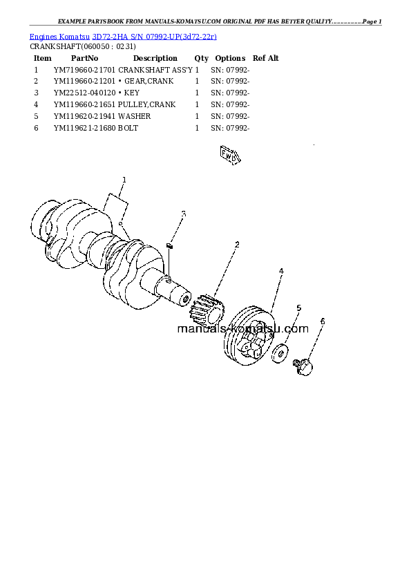 Protected: 3D72-2HA S/N 07992-UP Partsbook