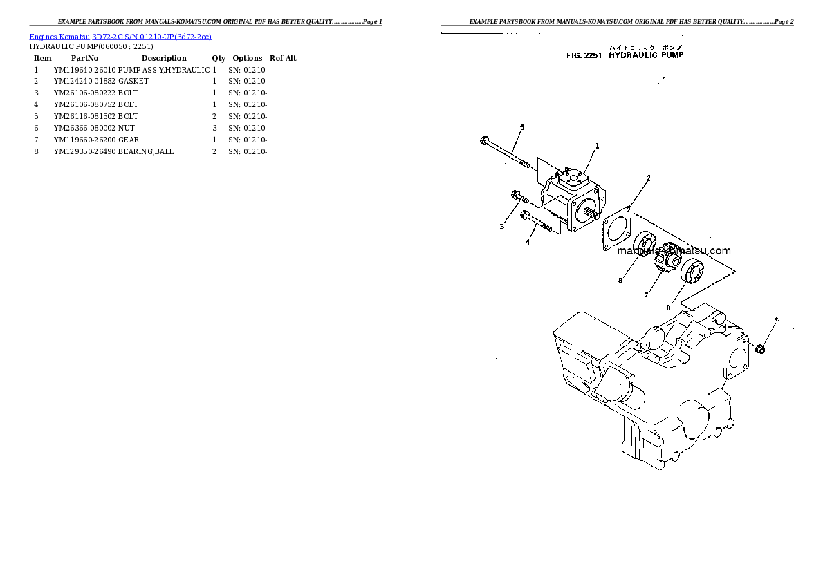 Protected: 3D72-2C S/N 01210-UP Partsbook