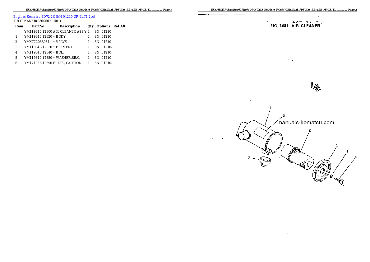 Protected: 3D72-2C S/N 01210-UP Partsbook