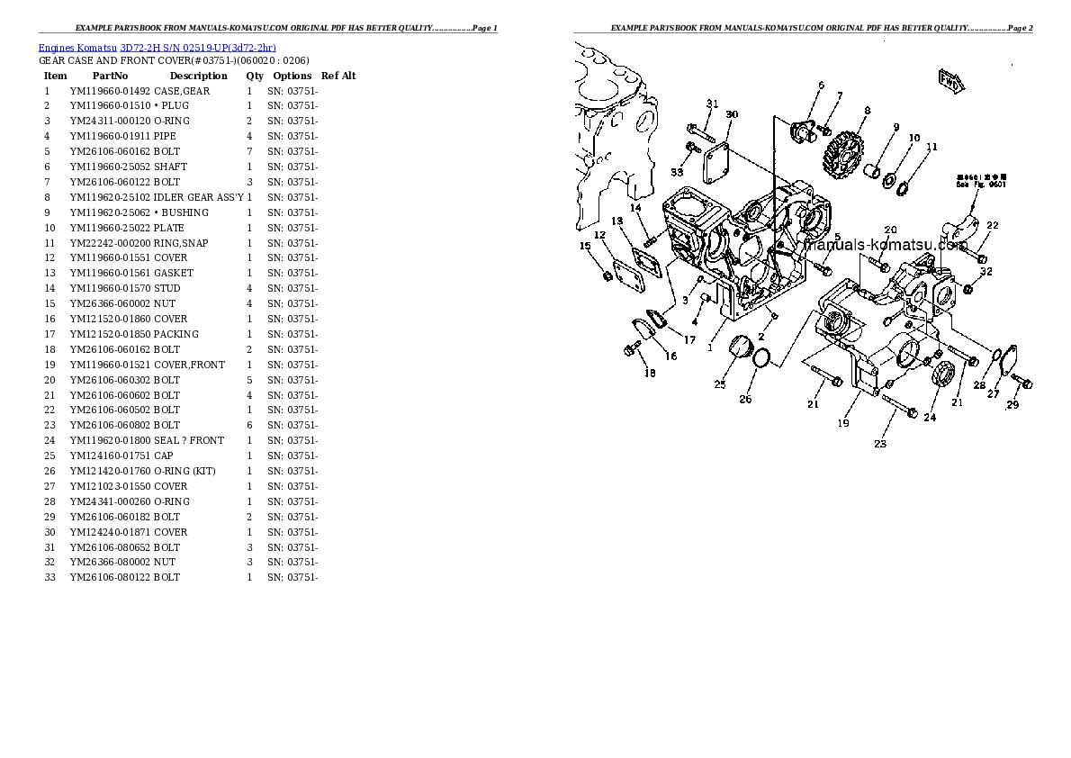 Protected: 3D72-2H S/N 02519-UP Partsbook