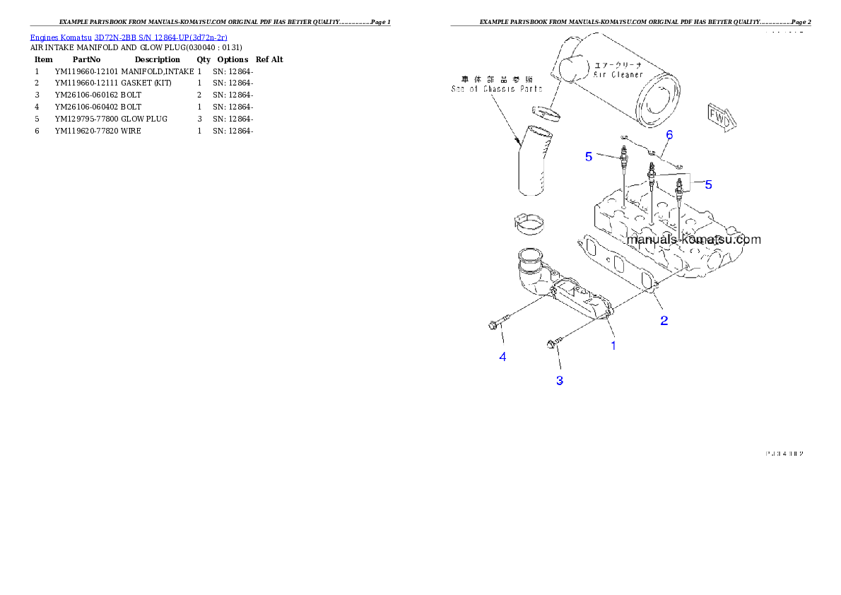 Protected: 3D72N-2BB S/N 12864-UP Partsbook