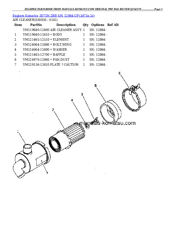 Protected: 3D72N-2BB S/N 12864-UP Partsbook