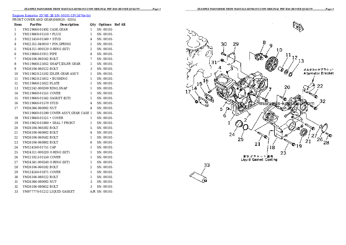 Protected: 3D74E-3B S/N 00101-UP Partsbook
