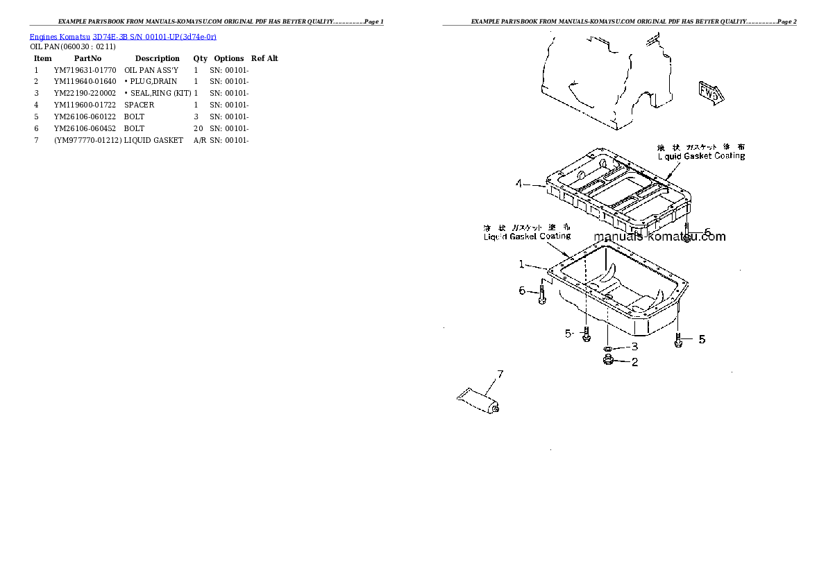Protected: 3D74E-3B S/N 00101-UP Partsbook