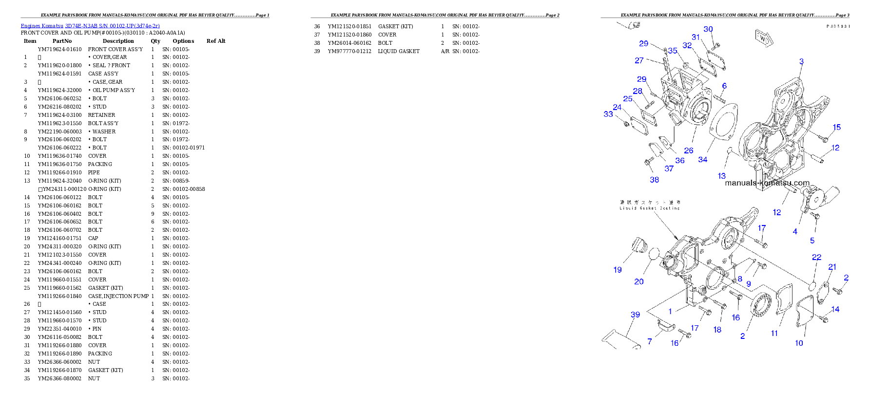 Protected: 3D74E-N3AB S/N 00102-UP Partsbook