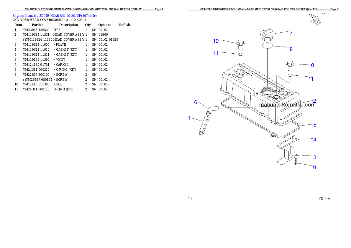 Protected: 3D74E-N3AB S/N 00102-UP Partsbook