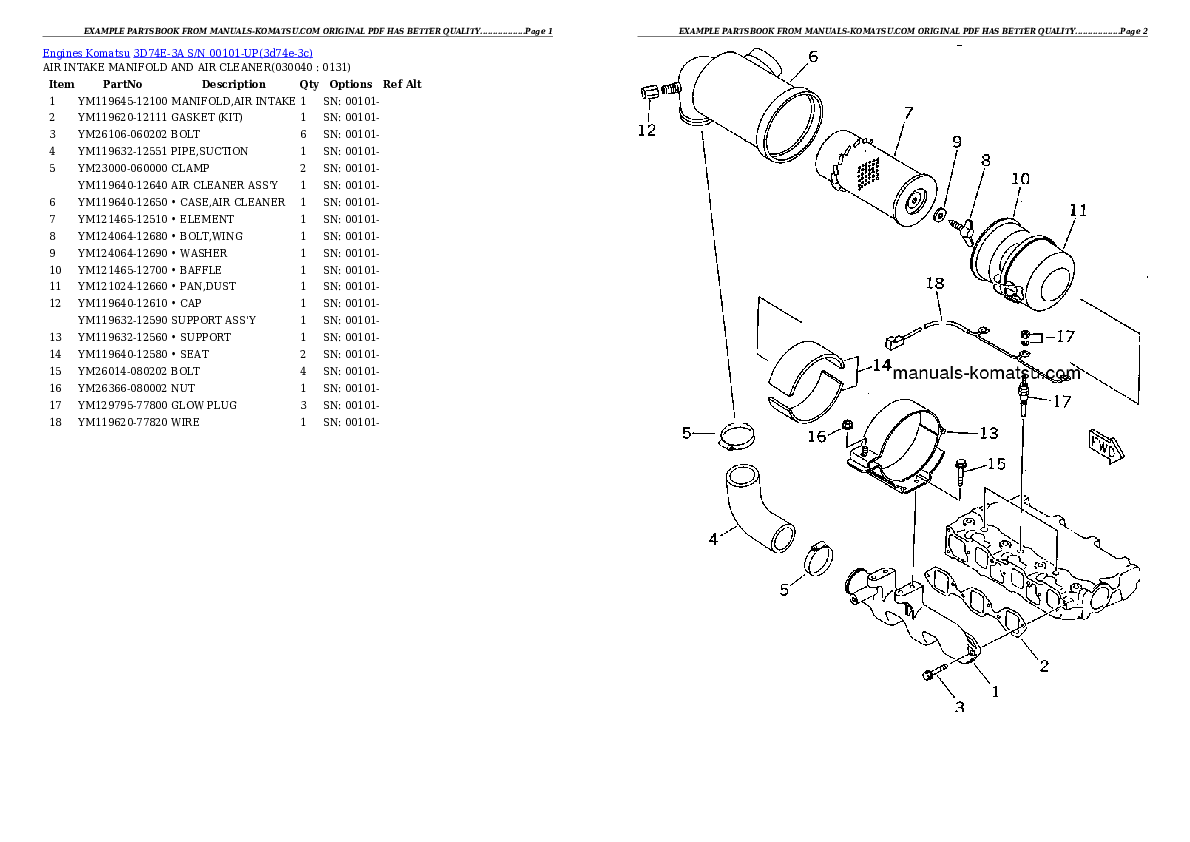 Protected: 3D74E-3A S/N 00101-UP Partsbook