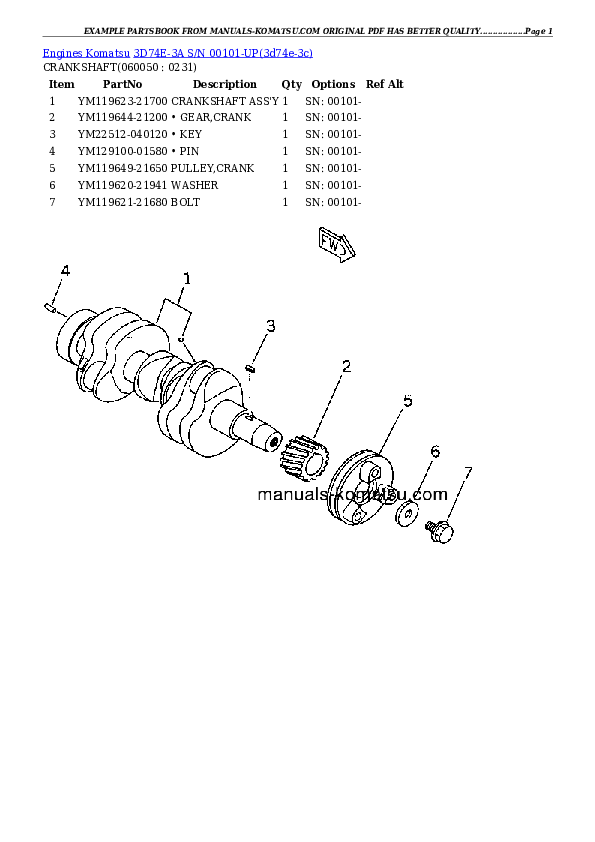 Protected: 3D74E-3A S/N 00101-UP Partsbook