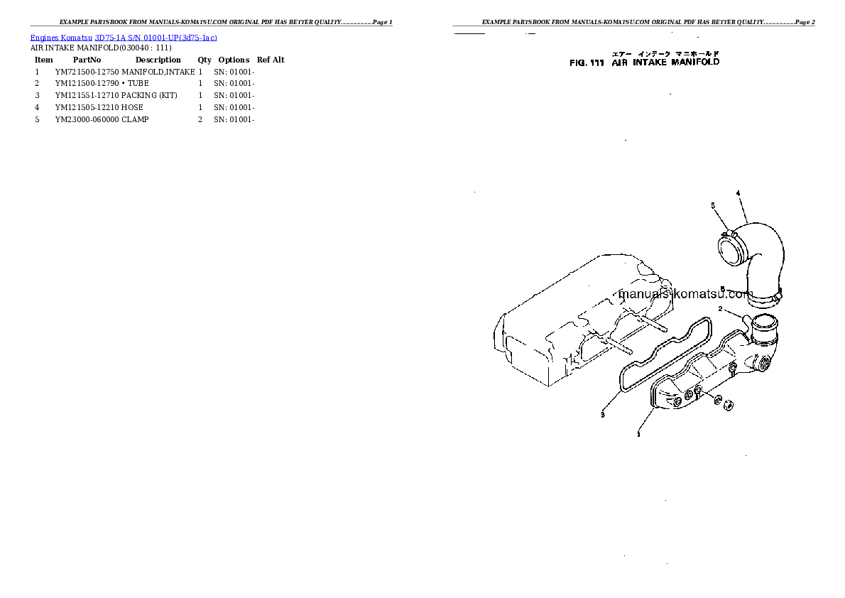 Protected: 3D75-1A S/N 01001-UP Partsbook
