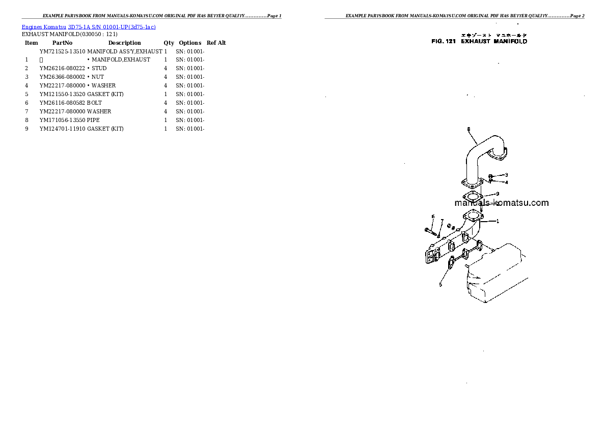 Protected: 3D75-1A S/N 01001-UP Partsbook