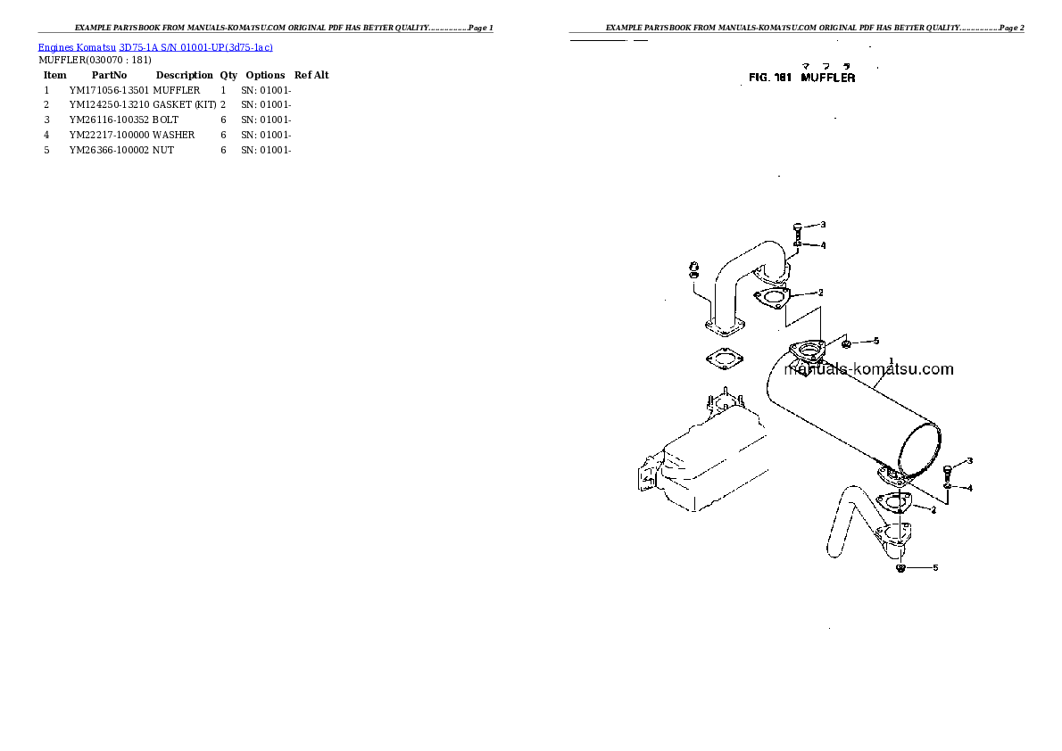 Protected: 3D75-1A S/N 01001-UP Partsbook