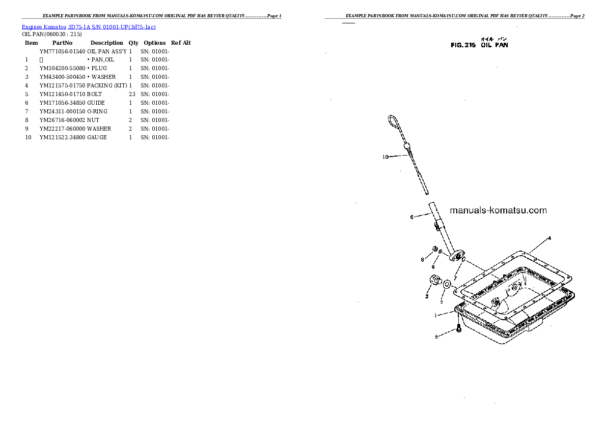 Protected: 3D75-1A S/N 01001-UP Partsbook