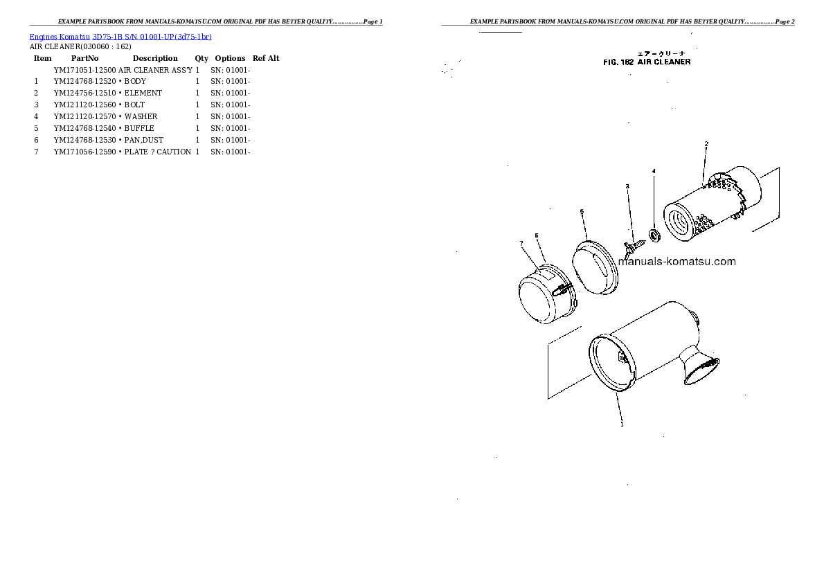 Protected: 3D75-1B S/N 01001-UP Partsbook