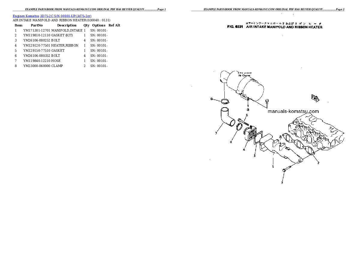 Protected: 3D75-2C S/N 00101-UP Partsbook