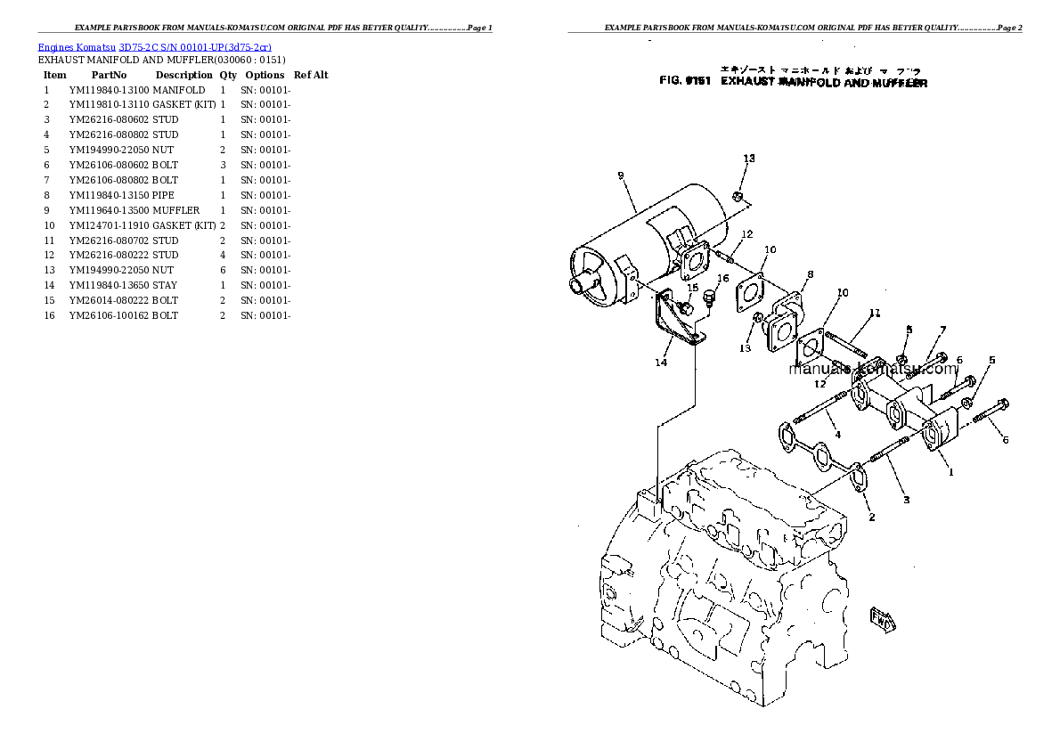 Protected: 3D75-2C S/N 00101-UP Partsbook