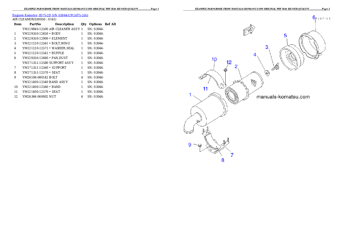 Protected: 3D75-2D S/N 03044-UP Partsbook