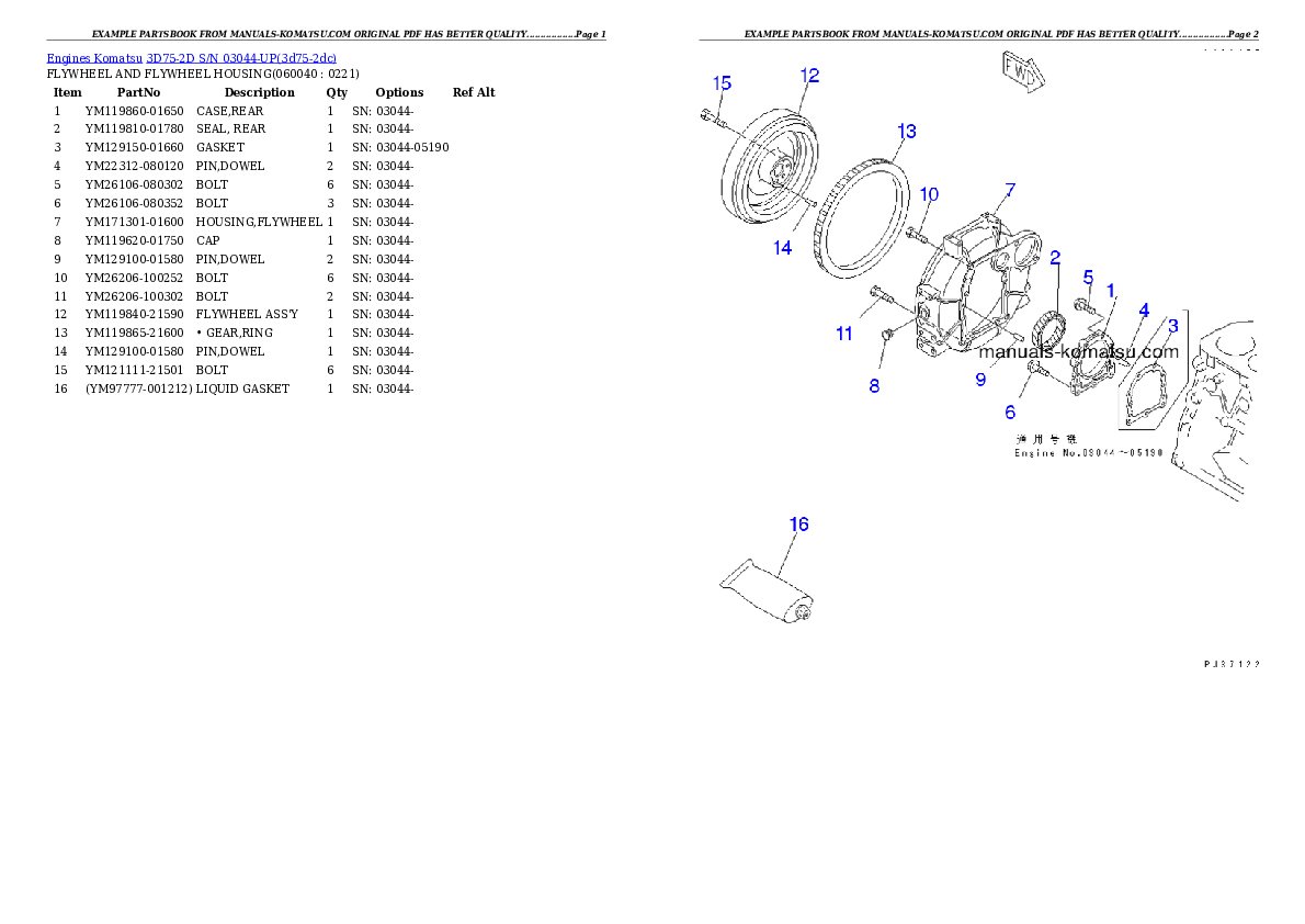 Protected: 3D75-2D S/N 03044-UP Partsbook