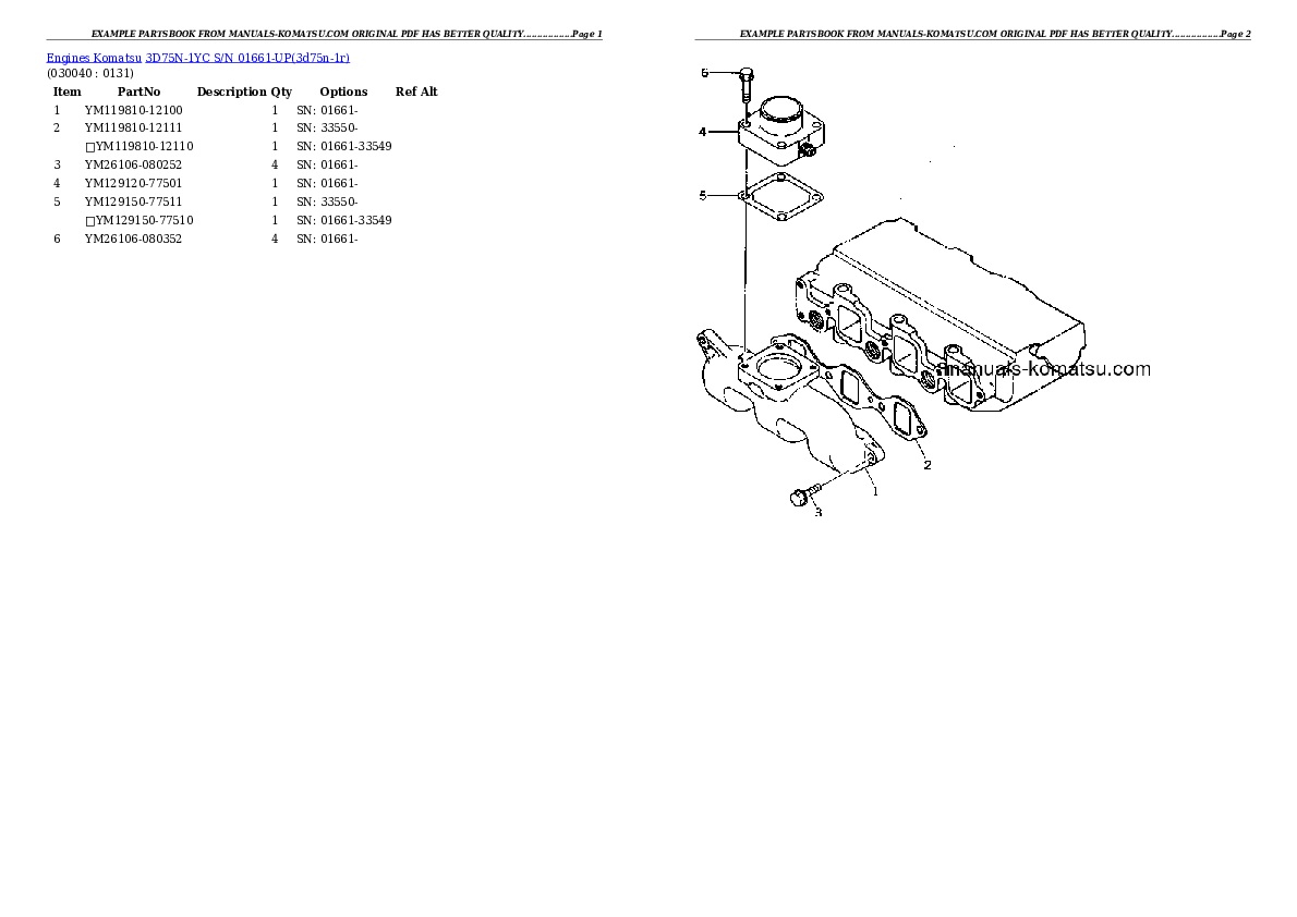 Protected: 3D75N-1YC S/N 01661-UP Partsbook