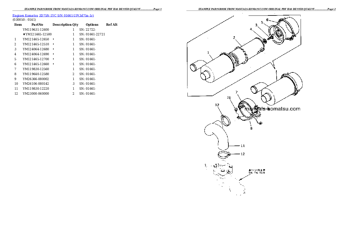 Protected: 3D75N-1YC S/N 01661-UP Partsbook
