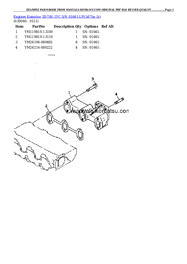Protected: 3D75N-1YC S/N 01661-UP Partsbook