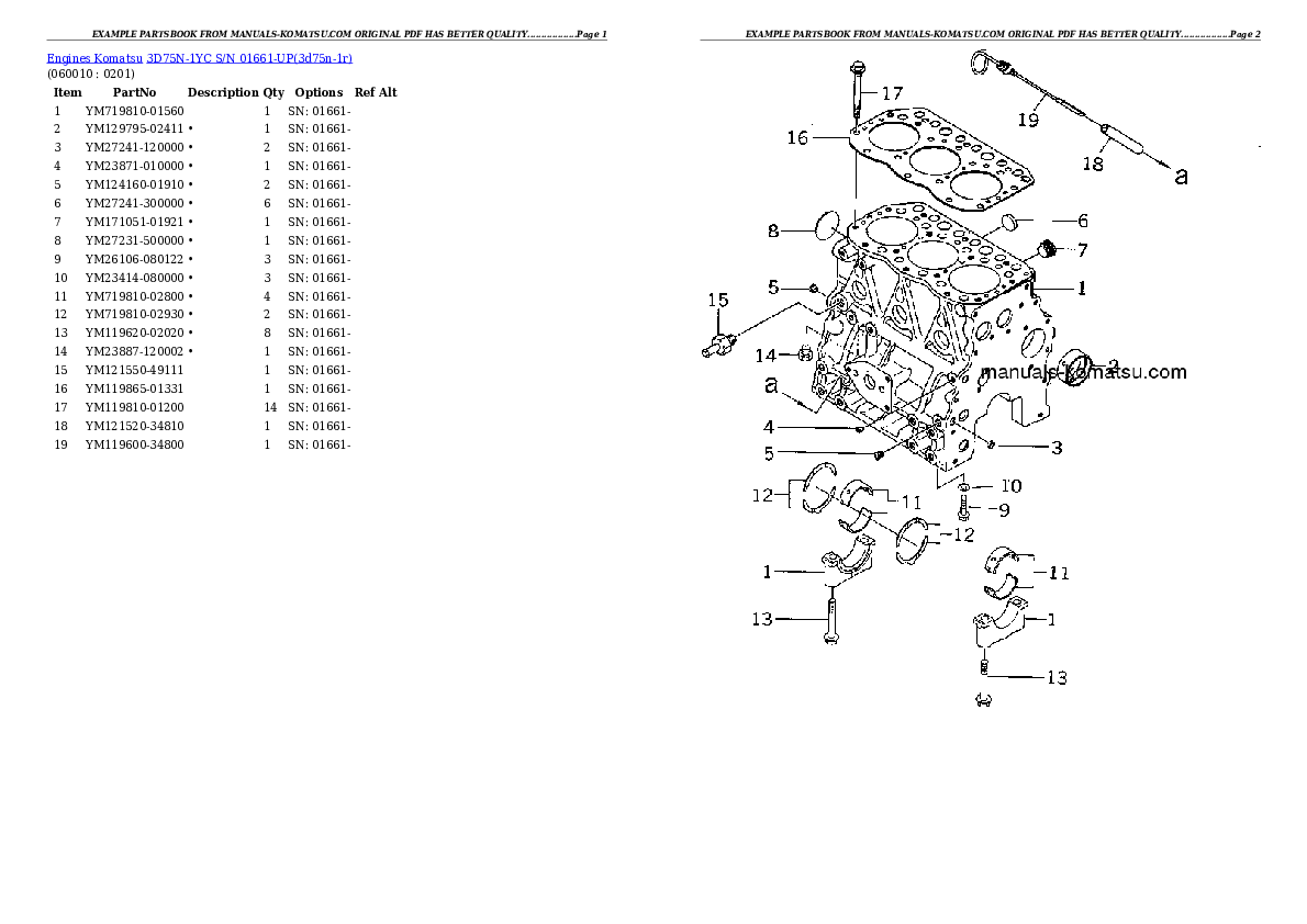 Protected: 3D75N-1YC S/N 01661-UP Partsbook