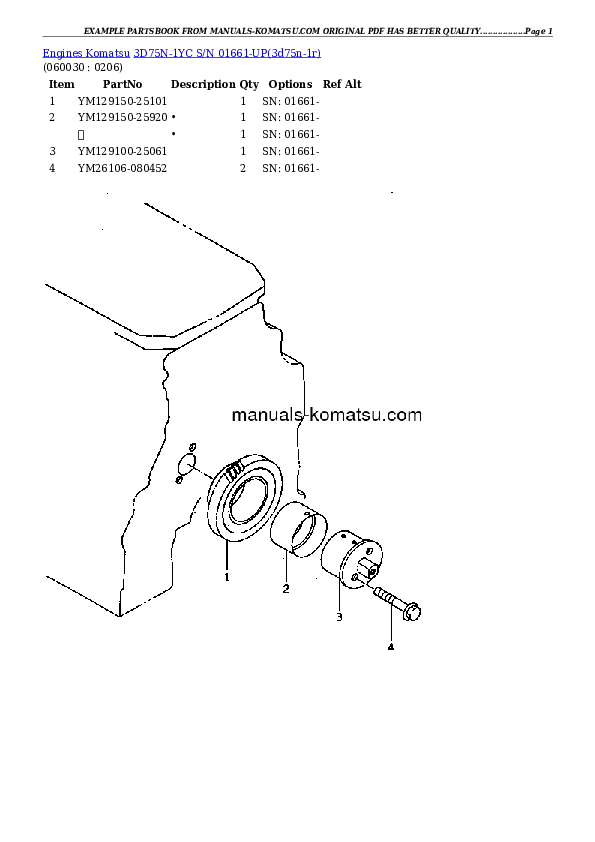 Protected: 3D75N-1YC S/N 01661-UP Partsbook