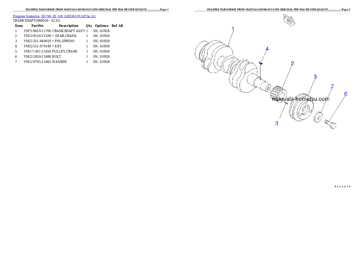 Protected: 3D75N-2E S/N 03928-UP Partsbook