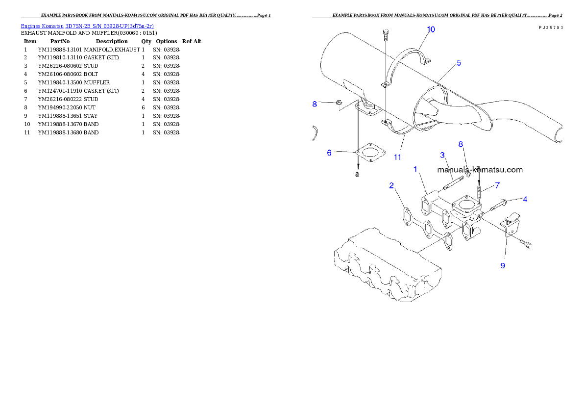 Protected: 3D75N-2E S/N 03928-UP Partsbook