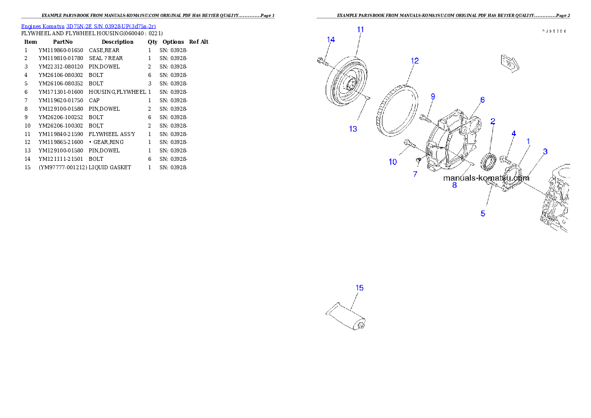 Protected: 3D75N-2E S/N 03928-UP Partsbook