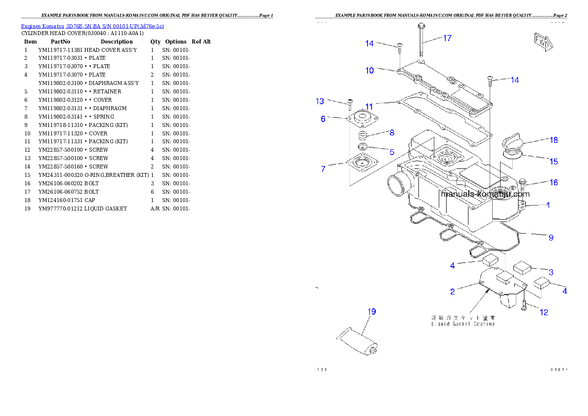 Protected: 3D76E-5N-BA S/N 00101-UP Partsbook