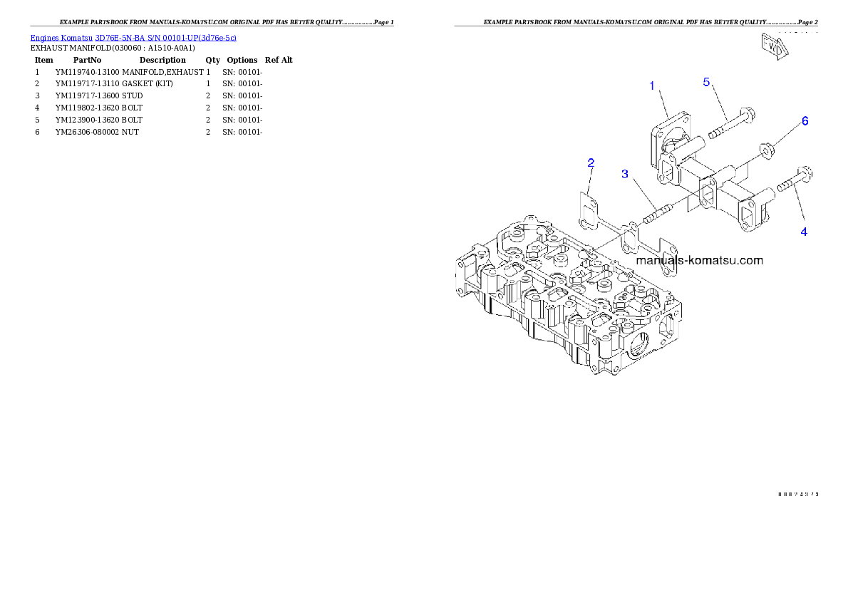 Protected: 3D76E-5N-BA S/N 00101-UP Partsbook