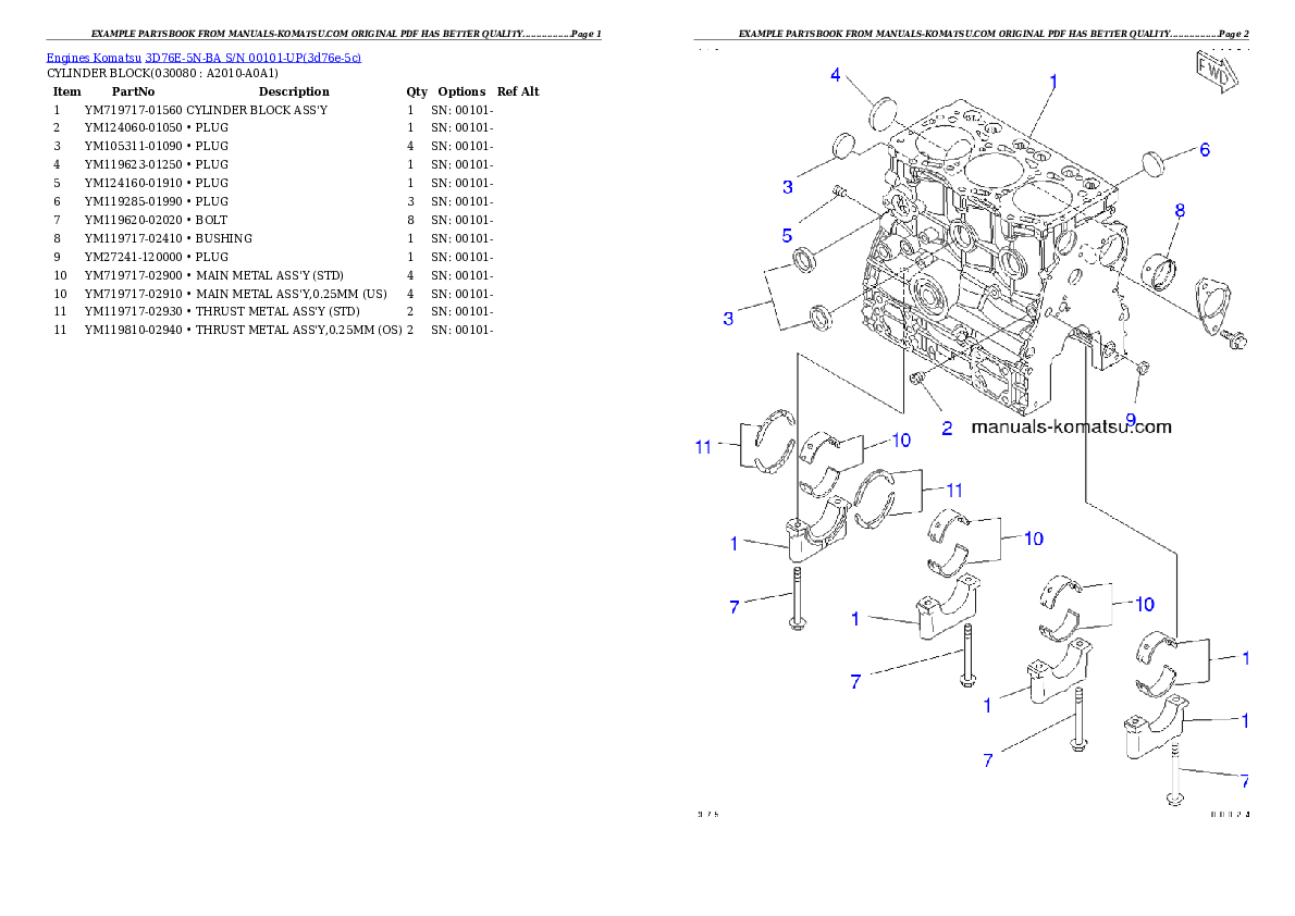 Protected: 3D76E-5N-BA S/N 00101-UP Partsbook