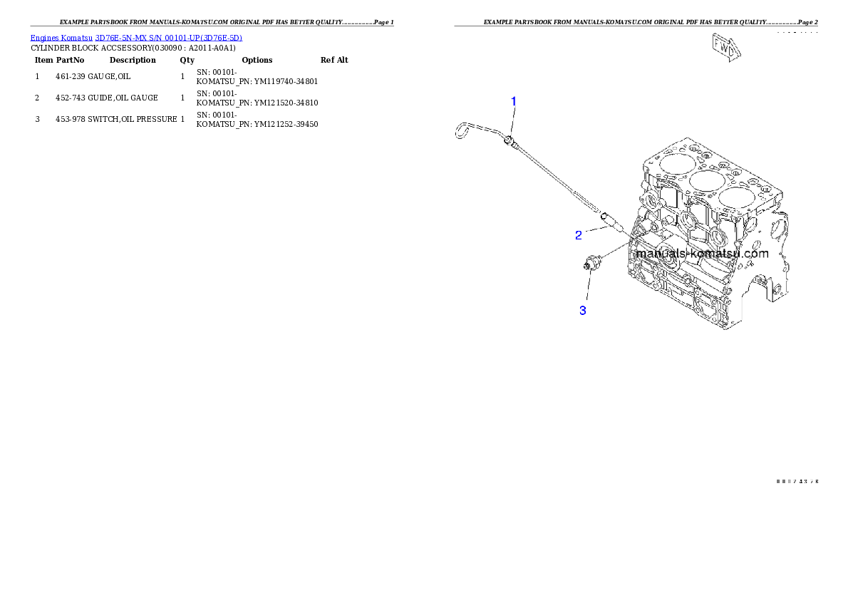 Protected: 3D76E-5N-MX S/N 00101-UP Partsbook