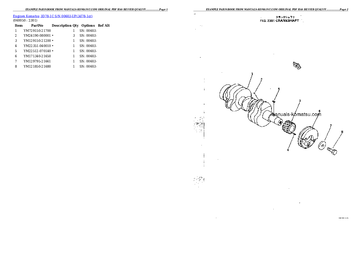 Protected: 3D78-1C S/N 00603-UP Partsbook
