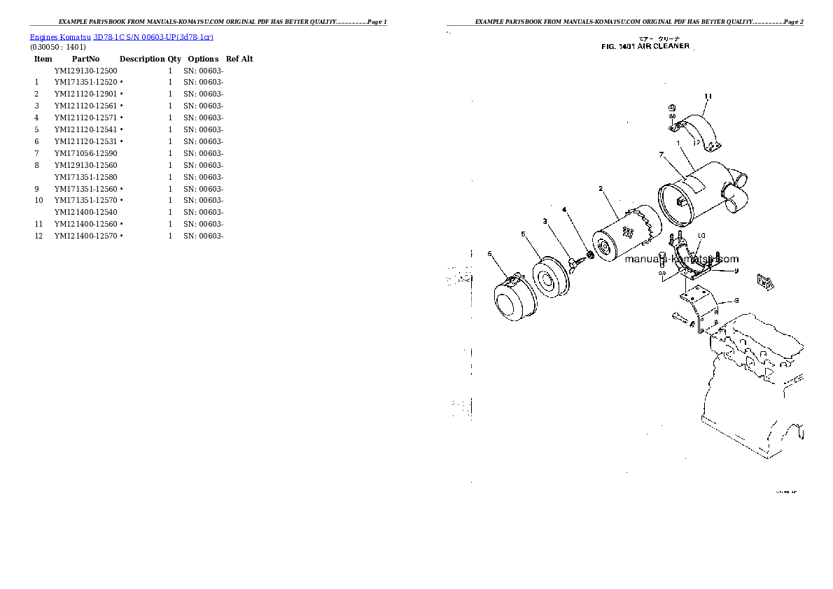 Protected: 3D78-1C S/N 00603-UP Partsbook