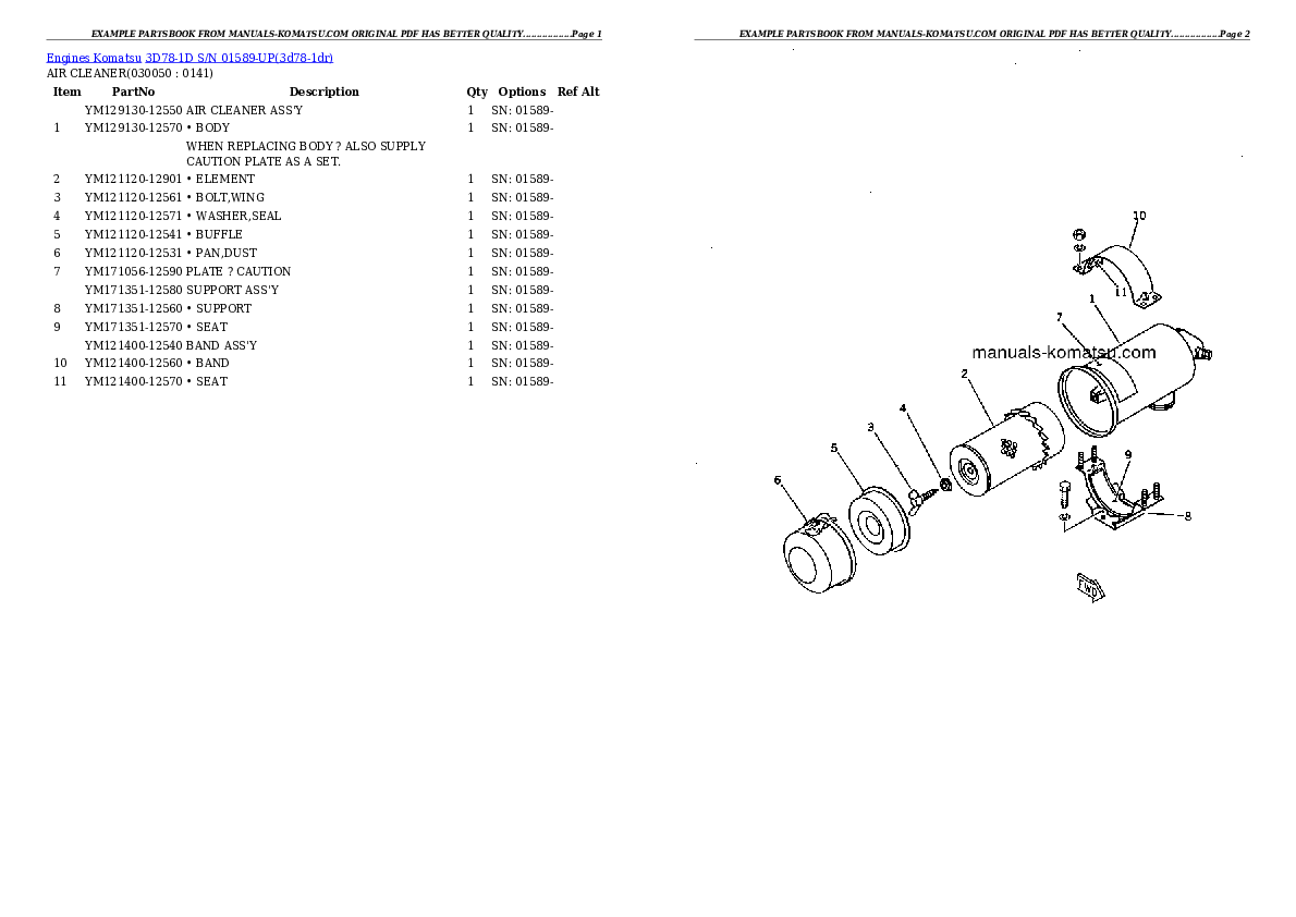 Protected: 3D78-1D S/N 01589-UP Partsbook