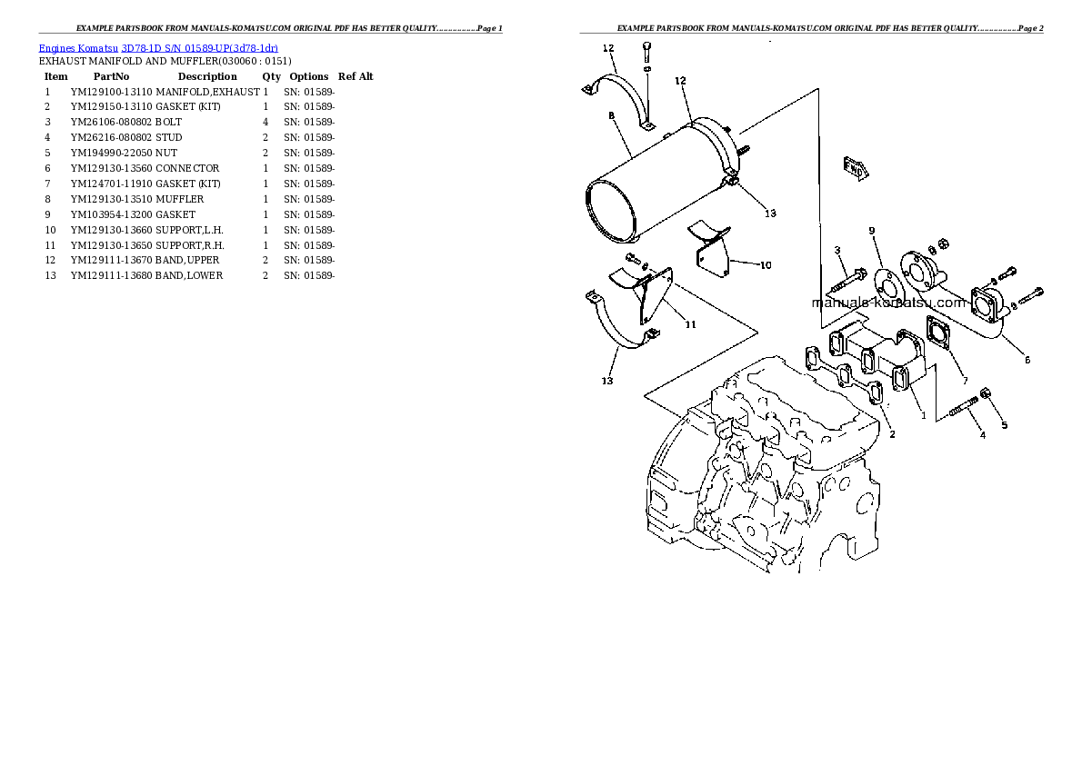 Protected: 3D78-1D S/N 01589-UP Partsbook